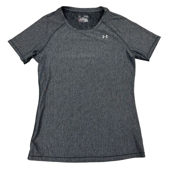 Under Armour Heat Gear Fitted Gray Heathers Short Sleeve T-Shirt Size M Stretch - Picture 1 of 8